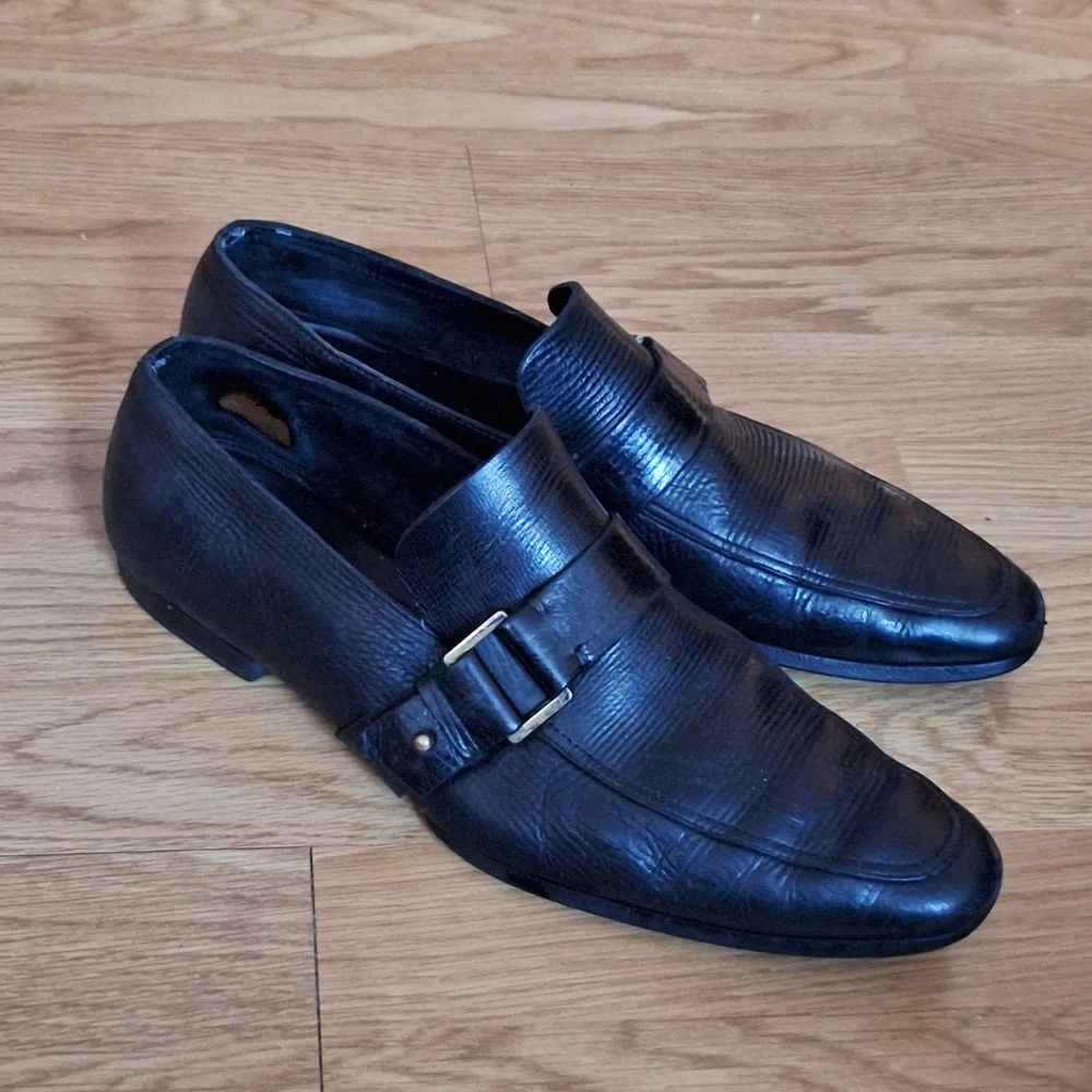 Vintage Gucci Handmade Dress Black Leather Loafer Men US size 10.5 D - Picture 2 of 15